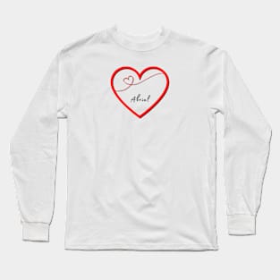 ABRIEL  Name in Heart Long Sleeve T-Shirt